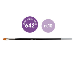 Milan 612 Premium Synthetic Pack de 6 Pinceles Lengua de Gato Numero 10 - Bolsa con Colgador - Pelo Sintetico - Mango Largo - C