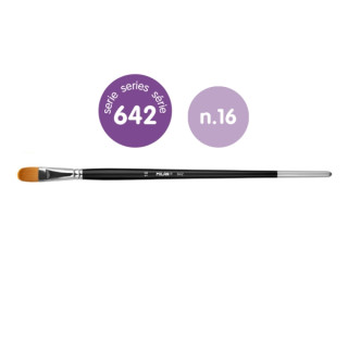 Milan 612 Premium Synthetic Pack de 3 Pinceles Lengua de Gato Numero 16 - Bolsa con Colgador - Pelo Sintetico - Mango Largo - C