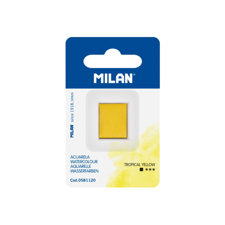 Milan Art Acuarela de Recambio - Medio Godet - Color Amarillo