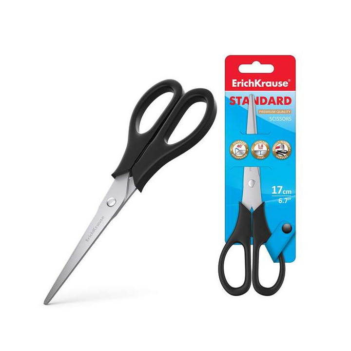 Erichkrause Standard Tijeras con Cuchillas de Acero Inoxidable 17cm - Afilado Doble Avanzado - Resistente a la Corrosion - Mang