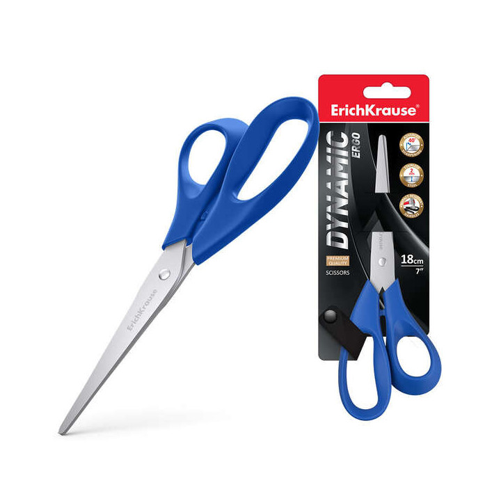 Erichkrause Dynamic Tijeras con Cuchillas de Acero Inoxidable 18cm - Afilado Doble Avanzado - Resistente a la Corrosion - Mango