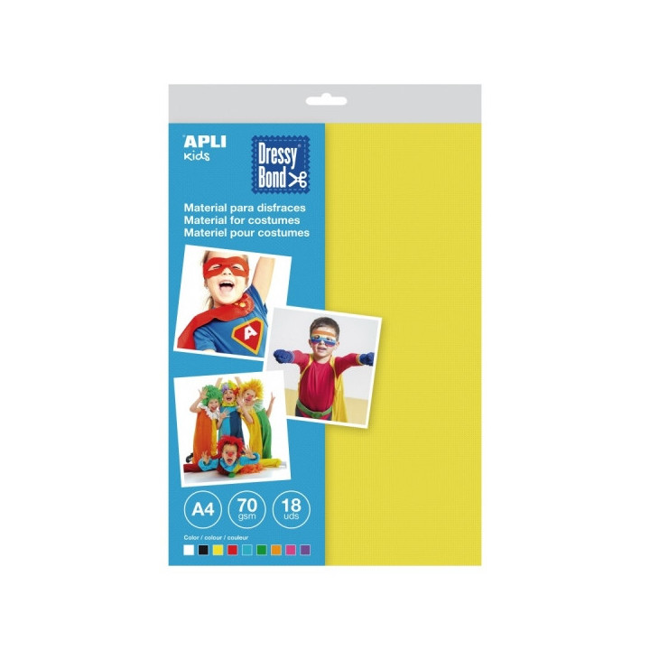 Apli Dressy Bond Pack de 18 Hojas A4 - Textura Efecto Tela - Suave - Transpirable - Resistente - Repelente al Agua - Lavable -