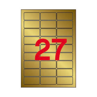 Apli Etiquetas Metalizadas Oro 63.5 x 29.6mm 20 Hojas