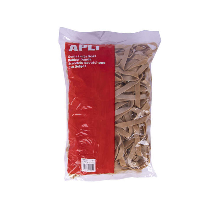 Apli Gomas Elasticas de Caucho Natural - Ø 120 x 10mm - Gran Elasticidad y Resistencia - Contenido 1kg