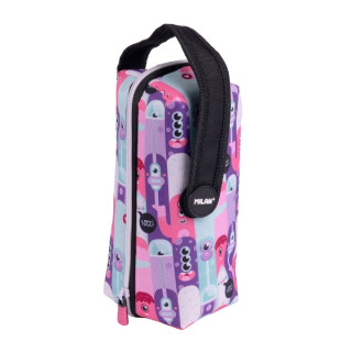 Milan Aliens 2 Pack de 4 Estuches con Goma de Borrar - Sacapuntas - Lapiz - 3 Boligrafos - Regla - 12 Lapices de Colores - 12 R