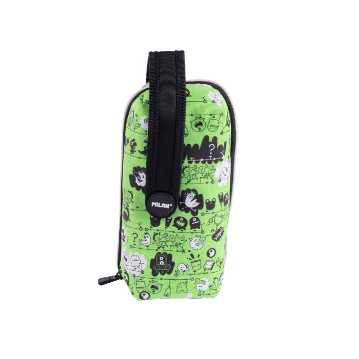 Milan Tandem 2 Pack de 4 Estuches con Goma de Borrar - Sacapuntas - Lapiz - 3 Boligrafos - Regla - 12 Lapices de Colores - 12 R