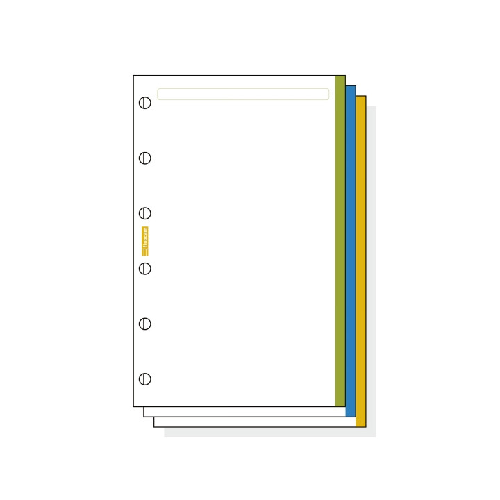Finocam C245 Notas de Recambio para Agendas Classic - Liso con Banda de Color - Formato 602 - 73x114x5mm - Color Blanco