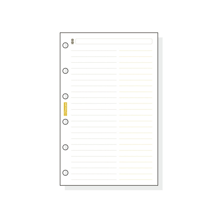 Finocam C254 Recambio Telefonico para Agendas Classic - Formato 602 - 73x114x5mm - Color Blanco