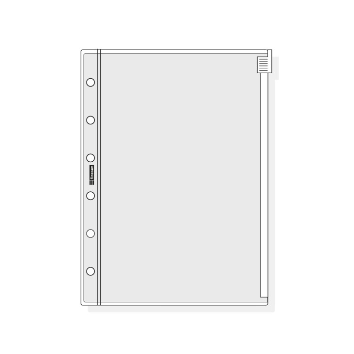 Finocam C371 Funda para Agendas Classic - Cierre de Cremallera - Formato 603 - 94x129x1mm - PVC - Color Gris Claro