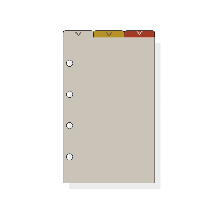 Finocam C162 Separadores Superiores para Agendas Classic - 3 Solapas - Formato 601 - 56x99x2mm - PVC - Color Marron
