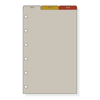Finocam C262 Separadores Superiores para Agendas Classic - 3 Solapas - Formato 602 - 75x130x2mm - PVC - Color Marron