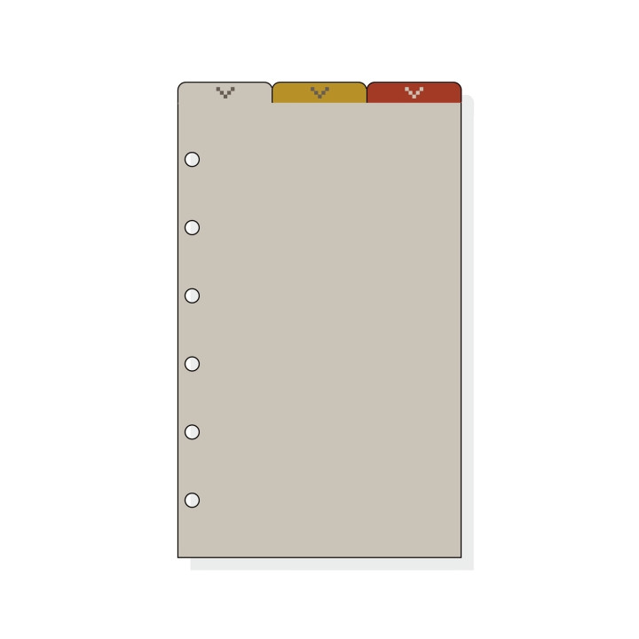 Finocam C362 Separadores Superiores para Agendas Classic - 3 Solapas - Formato 603 - 79x137x2mm - PVC - Color Marron