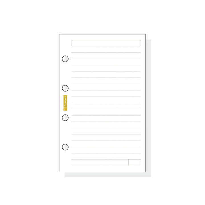 Finocam C141 Recambio para Agendas Classic - Lineas Guia - Formato 601 - 56x89x5mm - Color Blanco