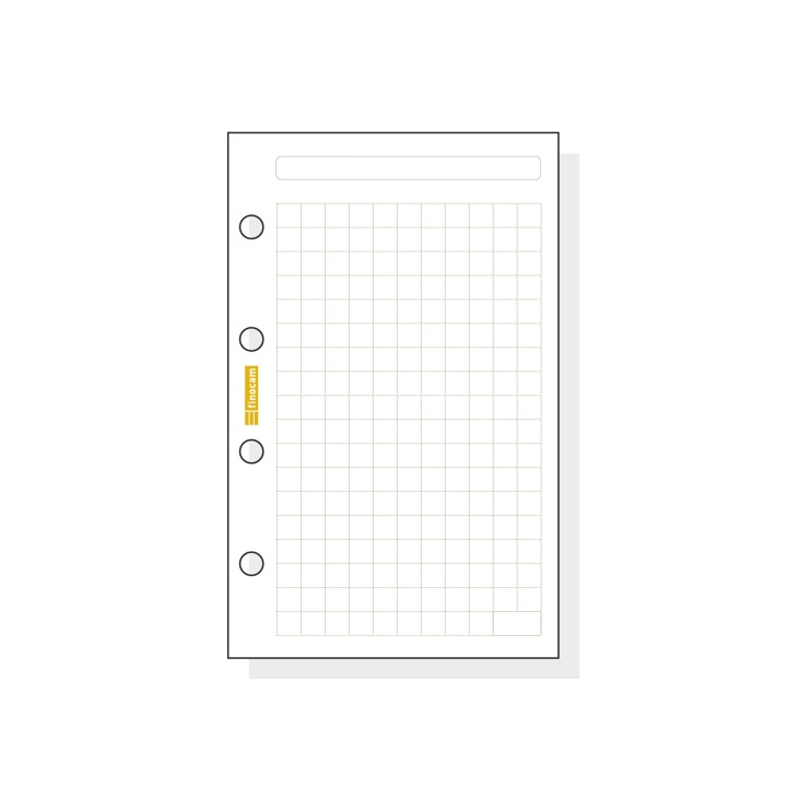 Finocam C140 Recambio para Agendas Classic - Cuadriculado - Formato 601 - 56x89x5mm - Color Blanco
