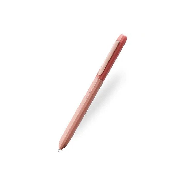 Faber-Castell Avori Boligrafo de Mecanismo Giratorio XB - 92% de Plastico Reciclado - Clip Metalico Solido - Color Naranja Fueg