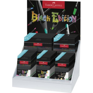 Faber-Castell Black Edition Expositor con 44 Estuches Surtidos de Lapices de Colores - Mina Supersuave - Madera Negra - Ideales