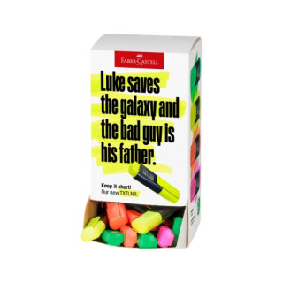 Faber-Castell TXTLNR Expositor con 60 Marcadores Fluorescentes - Punta Biselada - Trazo entre 1