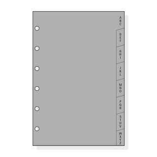 Finocam C364 Indice Alfabetico para Agendas Classic - 8 Solapas - Formato 603 - 89x127x3mm - PVC - Color Gris