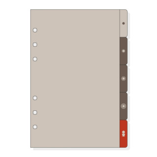 Finocam R463 Separadores Laterales para Agendas Open - 5 Solapas - Formato 400 - 100x2x152mm - PVC - Color Marron