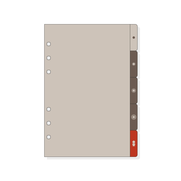 Finocam R463 Separadores Laterales para Agendas Open - 5 Solapas - Formato 400 - 100x2x152mm - PVC - Color Marron