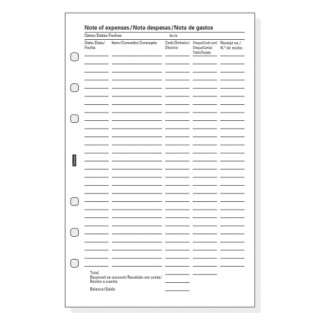 Finocam R517 Pack de 6 Formularios de Recambio para Agendas Open - Nota de Gastos - Formato 500 - 117x5x181mm - Color Blanco