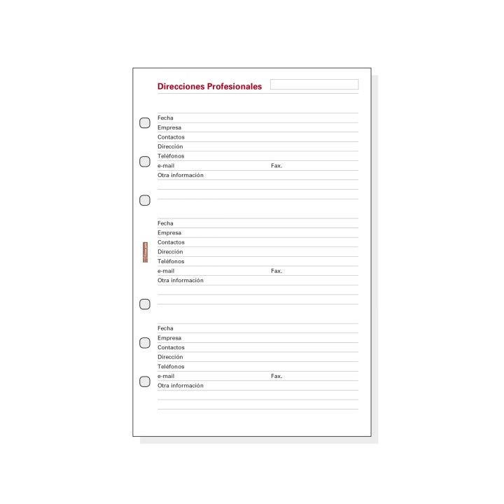 Finocam R551 Recambio Direcciones Profesionales para Agendas Open - Especial Direcciones Profesionales - Formato 500 - 117x5x18