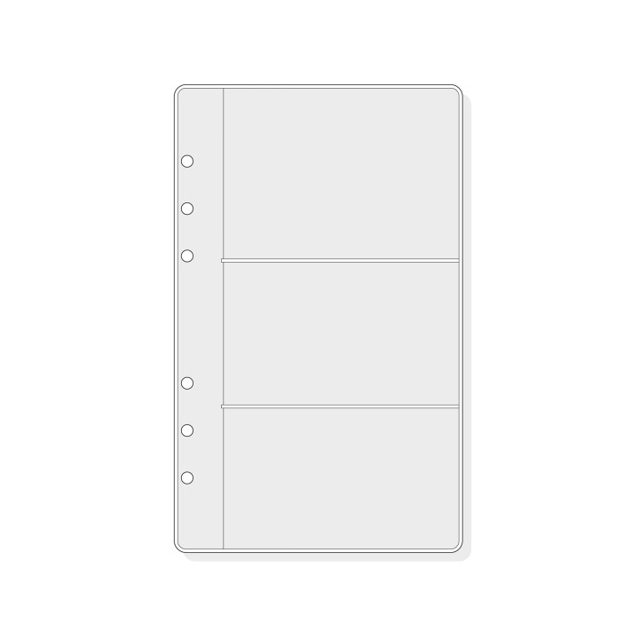 Finocam R566 Pack de 6 Fundas Portatarjetas para Agendas Open - Formato 500 - 120x2x182mm - PVC - Color Gris Claro