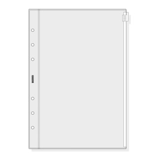 Finocam R571 Funda para Agendas Open - Cierre de Cremallera - Formato 500 - 129x2x182mm - PVC - Color Gris Claro