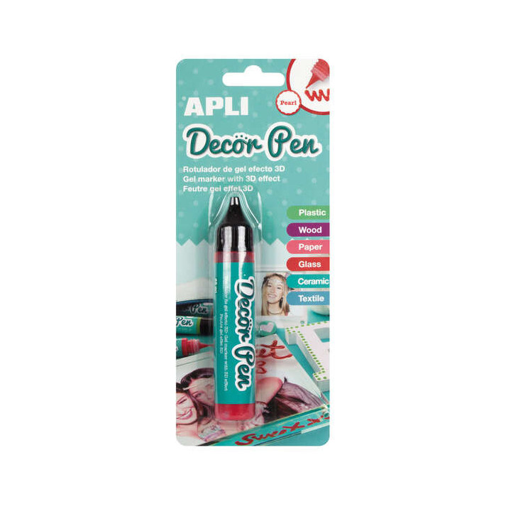 Apli Rotulador de Gel 3D con Acabado Perlado - 25ml - Ideal para Decorar Plastico
