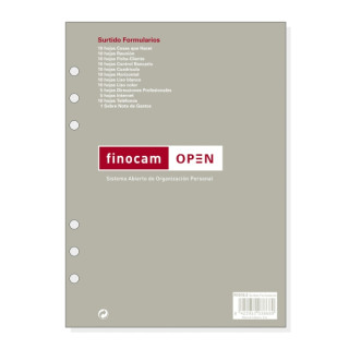 Finocam R1010.2 Recambio Surtido Formularios para Agendas Open - Formato 1000 - 155x9x215mm - Color Surtidos
