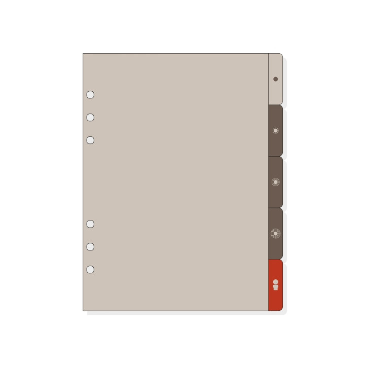 Finocam R1063 Separadores Laterales para Agendas Open - 5 Solapas - Formato 1000 - 166x2x215mm - PVC - Color Marron