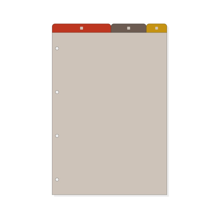 Finocam R4062 Separadores Superiores para Agendas Open - 5 Solapas - Formato A4 - 210x2x307mm - PVC - Color Marron