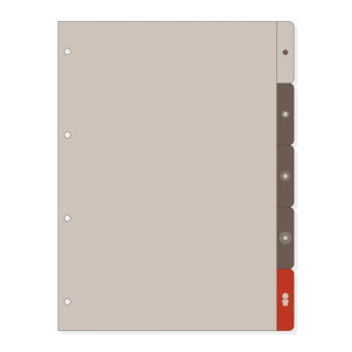 Finocam R4063 Separadores Laterales para Agendas Open - 6 Solapas - Formato A4 - 220x2x297mm - PVC - Color Marron