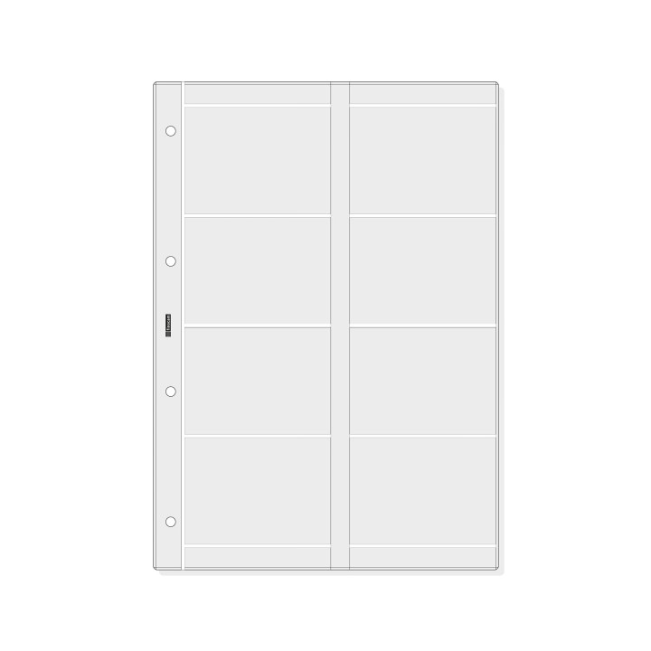 Finocam R4066 Pack de 6 Fundas Portatarjetas para Agendas Open - Formato A4 - 210x2x297mm - PVC - Color Gris Claro