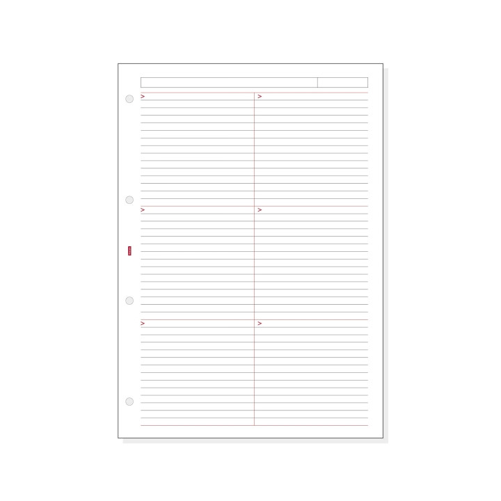 Finocam R4044 Recambio para Agendas Open - Lineas Guia Horizontales - Formato A4 - 210x5x297mm - Color Blanco