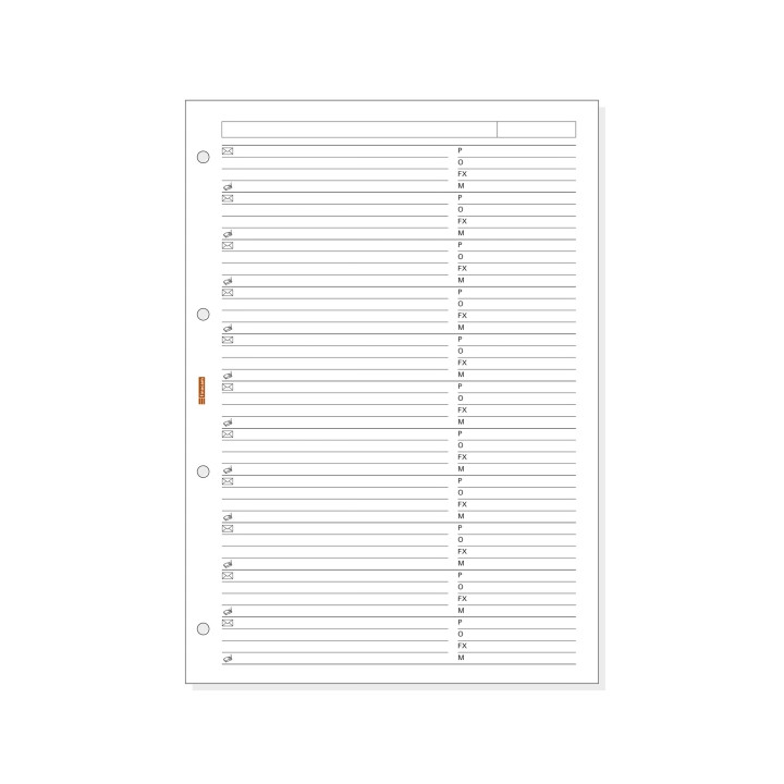 Finocam R4052 Recambio Telefonico para Agendas Open - Formato A4 - 210x5x297mm - Color Blanco