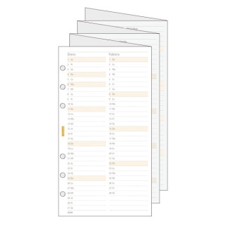 Finocam C996 Planificador de Recambio para Agendas Classic - Anual 2026 - Desplegable - Formato 609 - 94x1x171mm - Color Blanco