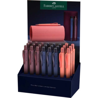 Faber-Castell Poly Ball Urban Limited Edition Expositor con 24 Boligrafos Retractiles XB - Forma Triangular Ergonomica - Suave
