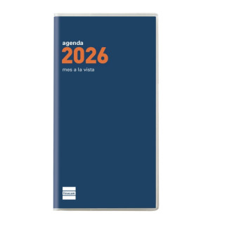 Finocam Coctel Agenda Plana en Catalan - Anual 2026 - Formato Pl4 - 83x6x6mm - Mes Vista - Color Azul