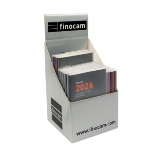 Finocam Expositor con 12 Agendas Planas Min/Coctel Surtidas - Anual 2026 - Color Surtidos