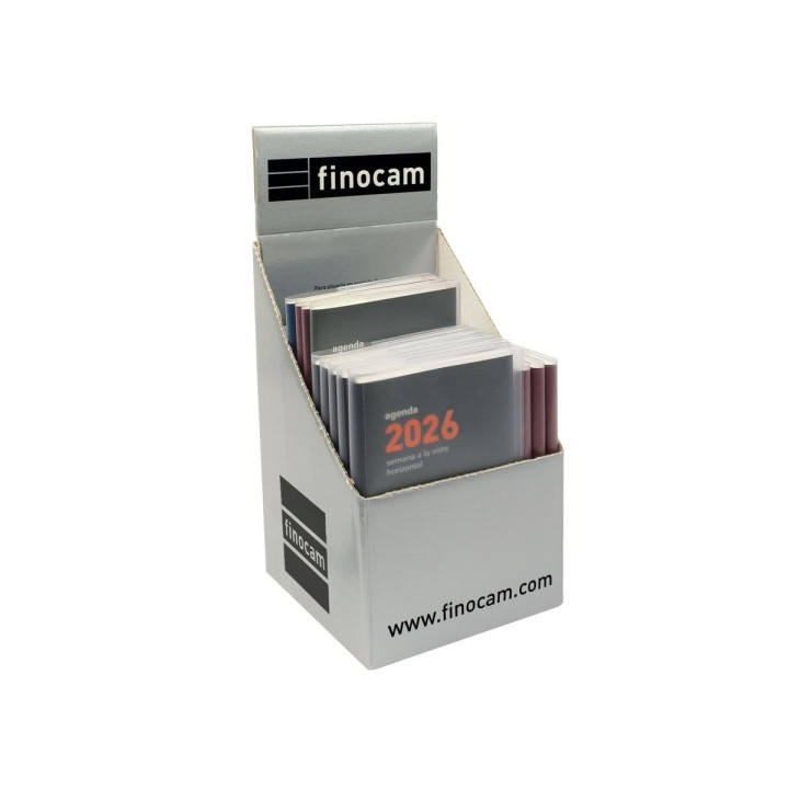 Finocam Expositor con 12 Agendas Planas Min/Coctel Surtidas - Anual 2026 - Color Surtidos