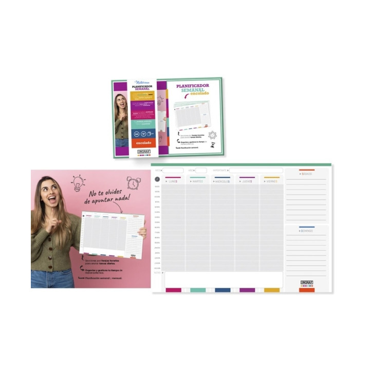 Ingraf Mediterraneo Planificador Semanal A4 Encolado - 54 Hojas Tamaño A4