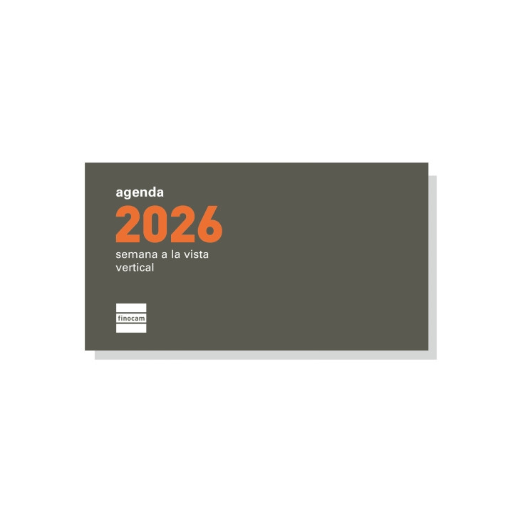 Finocam P199 Recambio para Agenda Plana - Anual 2026 - Formato Pl1 - 118x5x65mm - Semana Vista en Vertical - Color Blanco