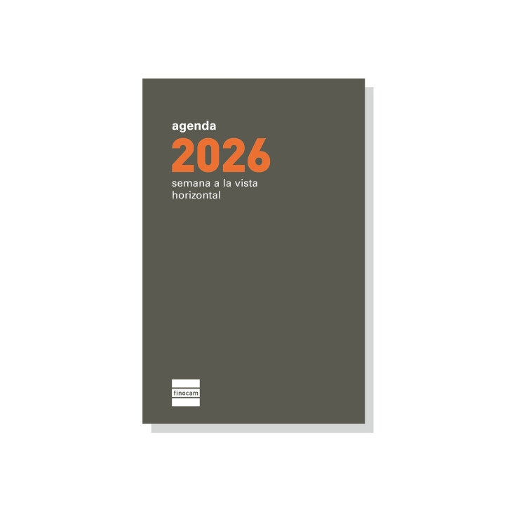 Finocam P394 Recambio para Agenda Plana - Anual 2026 - Formato Pl3 - 83x5x127mm - Semana Vista Horizontal - Color Verde Oscuro