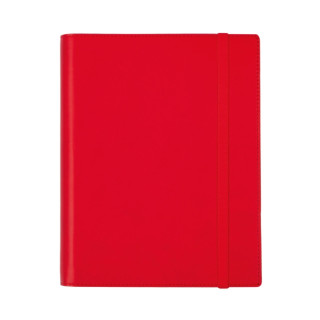 Finocam Duoband Agenda con Bloc de Notas - Anual 2026 - Formato E10 - 168x15x226mm - Semana Vista Horizontal - Color Rojo