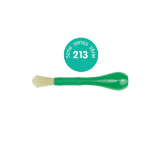 Milan 213 Pincel para Cola y Tempera - Cerda Natural Gruesa - Facil Agarre - Mango de Plastico Corto - Color Verde