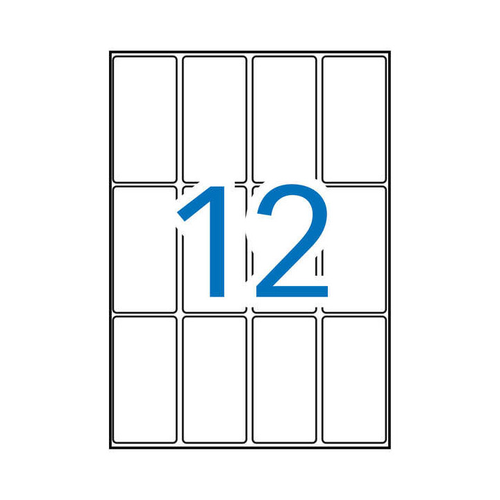 Apli Pack de 180 Etiquetas 34.0x67.0mm - 15 Hojas A5 x 12 Etiquetas - Adhesivo Permanente - Cantos Rectos - Color Blanco