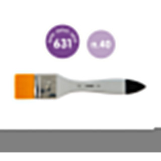 Milan 631 Premium Synthetic Paletina de 40mm - Pelo Sintetico - Mango de Madera Barnizada - Color Plata