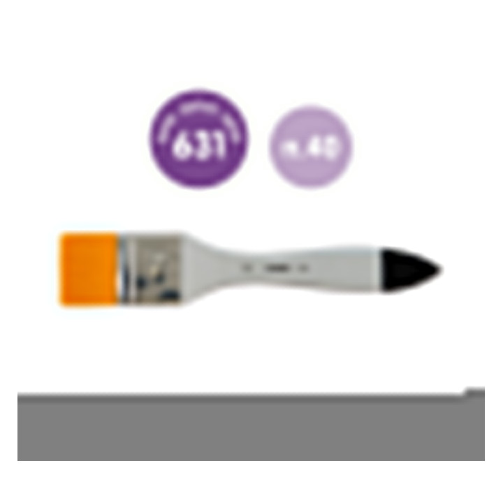 Milan 631 Premium Synthetic Paletina de 40mm - Pelo Sintetico - Mango de Madera Barnizada - Color Plata