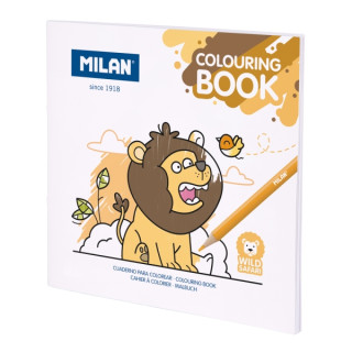 Milan Wild Safari Cuaderno para Colorear - Microperforado - 140g - 21x21cm - Color Blanco